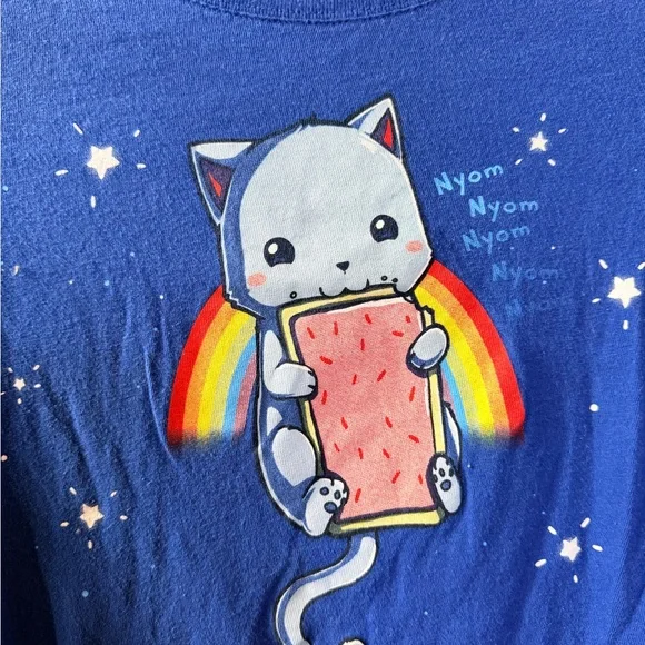 Tee Turtle Cat eating a Pop Tart womens shirt - Picture 3 of 3
